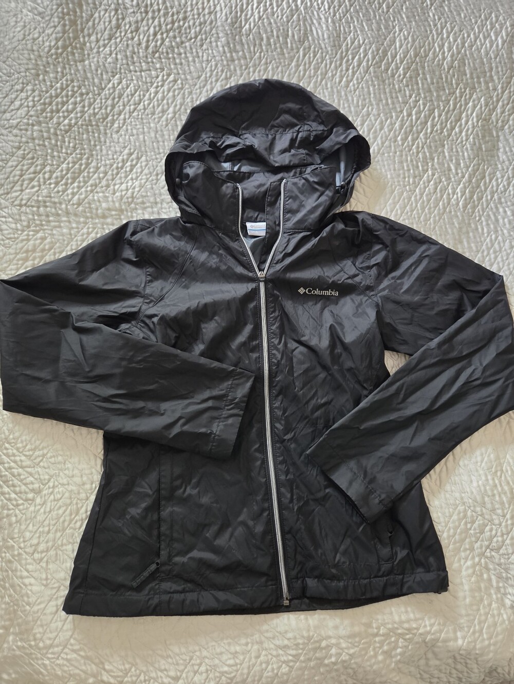 Columbia Switchback III Black Hooded Rain Jacket Women’s Small Gorpcore - Picture 3 of 7